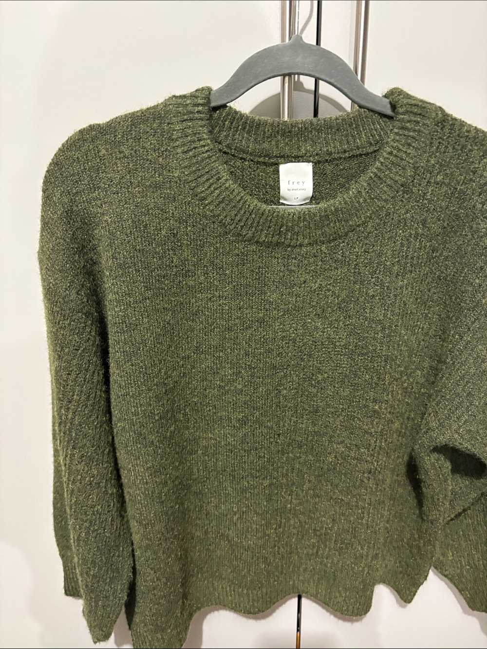 Olive Crewneck Sweater — Soft Knit Women's Pullover by Frey